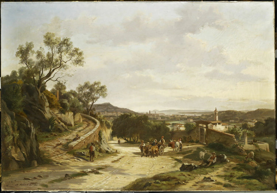 Vue de Nice, près de la route de Gênes. - Adolphe Étienne Viollet-Le-Duc