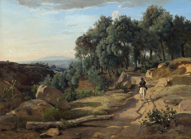 Widok w pobliżu Volterry - Jean-Baptiste Camille Corot