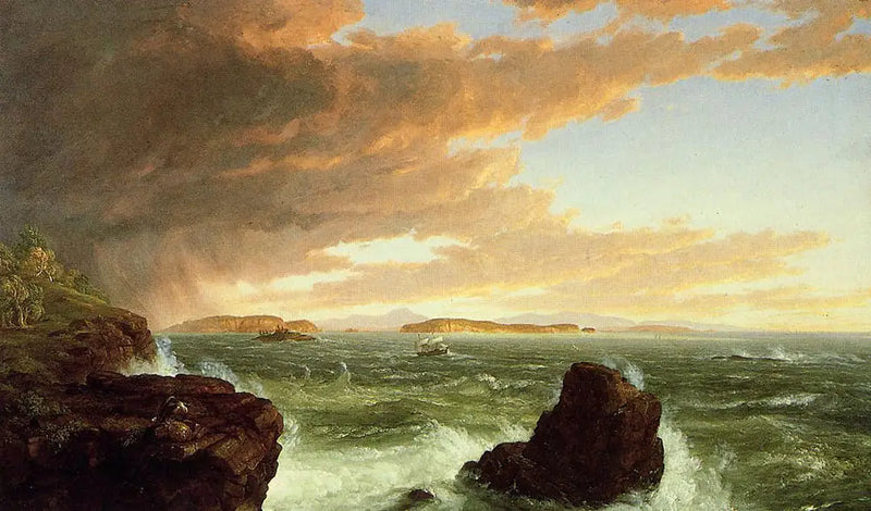 Widok na zatokę Frenchman z wyspy Mont Désert po burzy - Thomas Cole