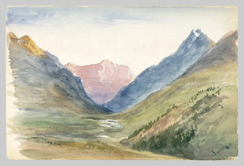Widok na górę w Bormio (zeszyt szkiców ze Szwajcarii 1869) - John Singer Sargent