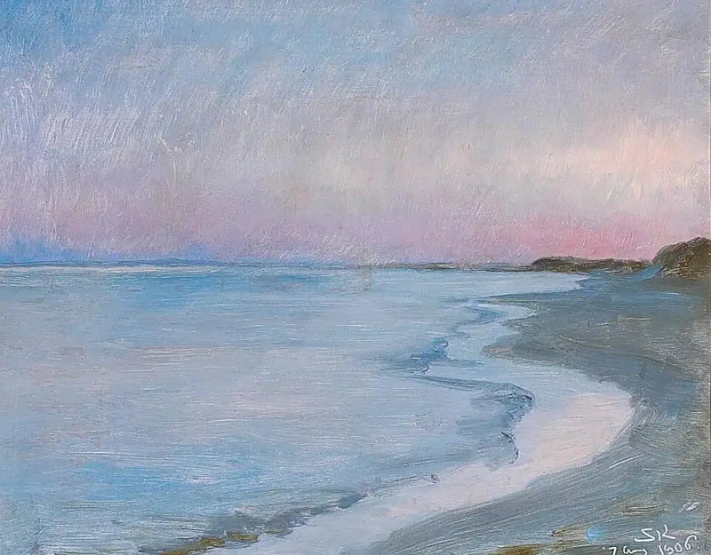 Widok na plażę w Skagen wieczorem. - Peder Severin Krøyer