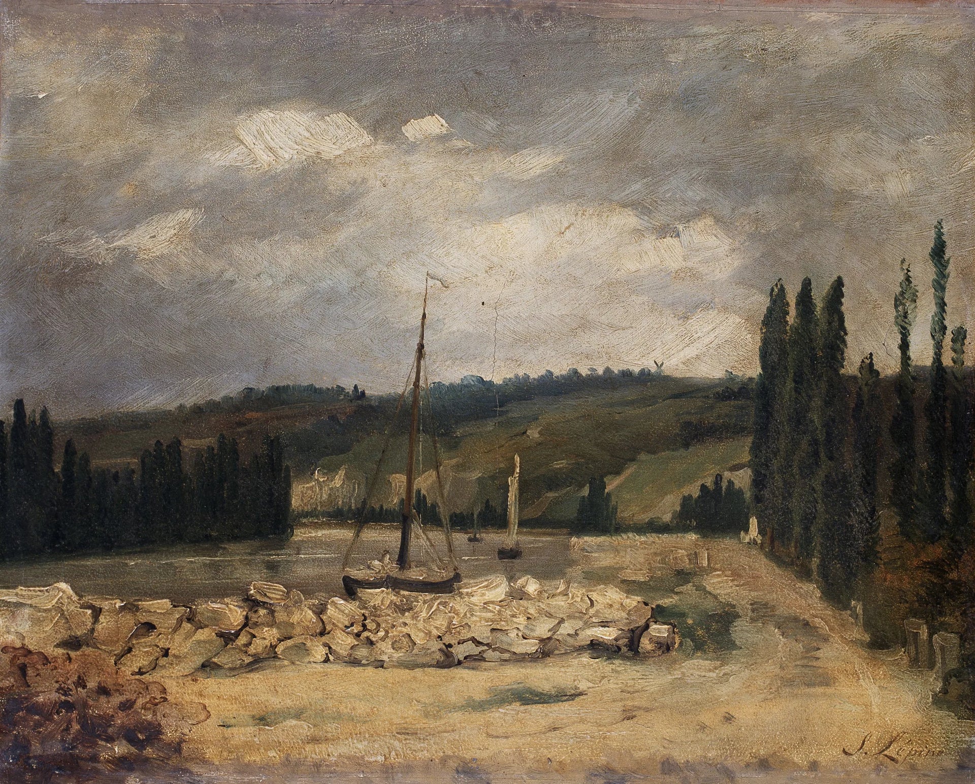 Vue sur la Seine - Stanislas Lépine image 1 copie de tableau peinte à la main
