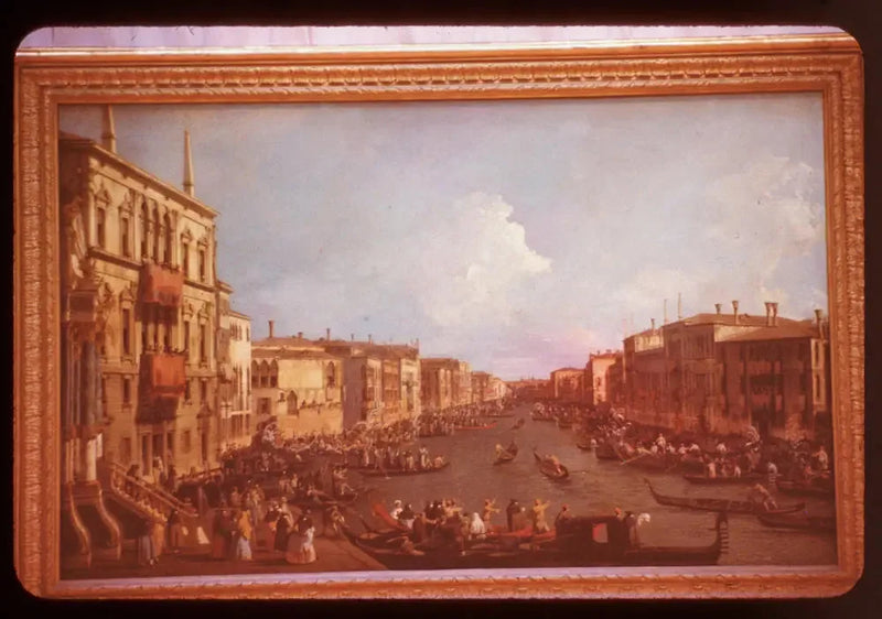 Widok na Wielki Kanał z Palazzo Balbi aż do Mostu Rialto podczas regat - Canaletto
