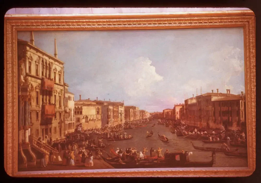 Widok na Wielki Kanał z Palazzo Balbi aż do Mostu Rialto podczas regat - Canaletto