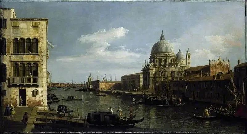 Widok na Wielki Kanał: Santa Maria della Salute i Dogana z Campo Santa Maria Zobenigo - Canaletto