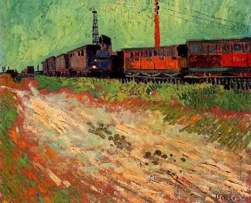 Wagony kolejowe w Arles - Vincent van Gogh