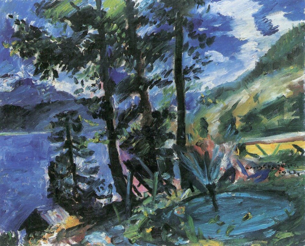 Walchensee mit Springbrunnen - Lovis Corinth image 1 copie de tableau peinte à la main