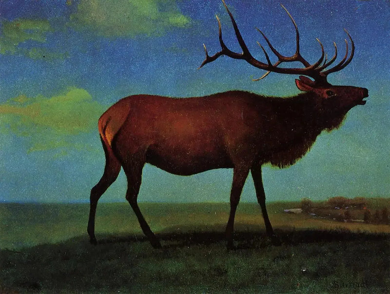 Samiec wapiti - Albert Bierstadt