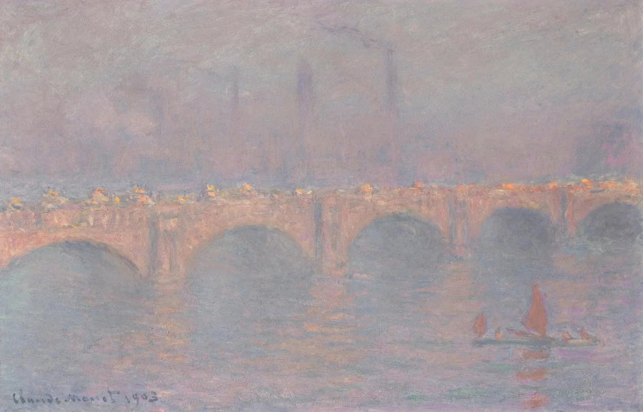 Most Waterloo, zawoalowane słońce W1591 - Claude Monet