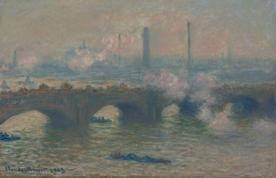 Most Waterloo, szary dzień - Claude Monet