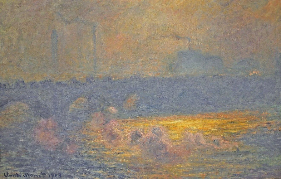 Most Waterloo, efekt słońca z dymem - Claude Monet