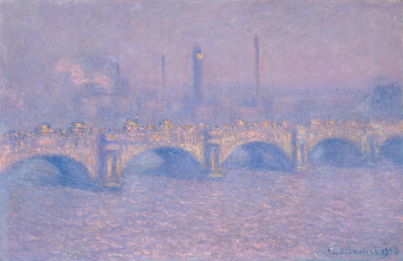 Most Waterloo, zawoalowane słońce W1590 - Claude Monet