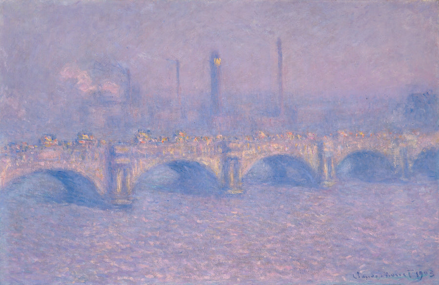 Most Waterloo, zawoalowane słońce W1590 - Claude Monet