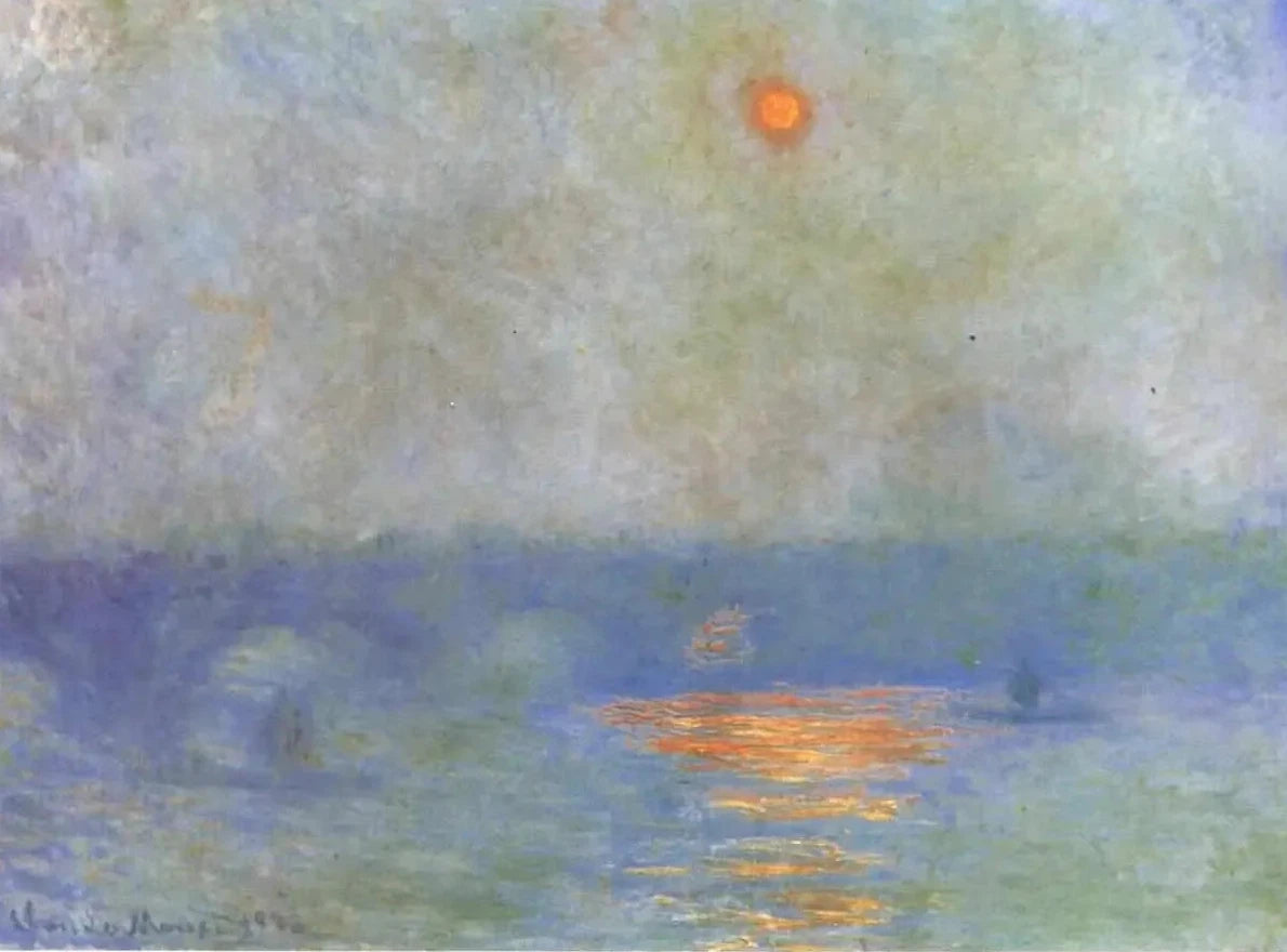 Most Waterloo: słońce we mgle - Claude Monet