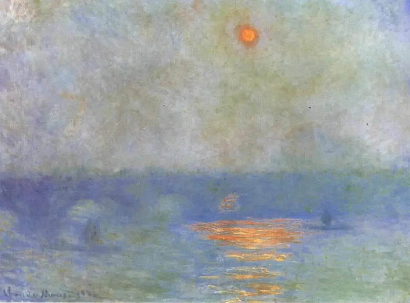 Most Waterloo: słońce we mgle - Claude Monet