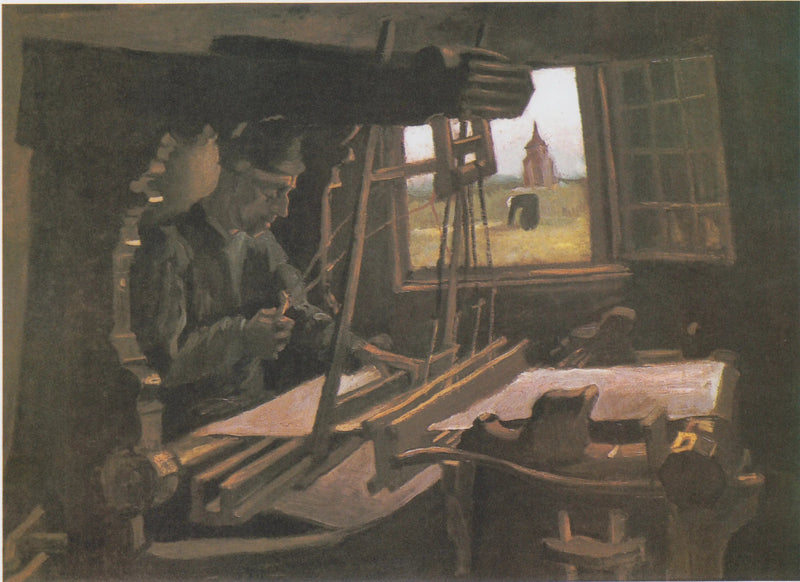 Weber przed otwartym oknem z widokiem na Wieżę w Nuenen - Vincent van Gogh