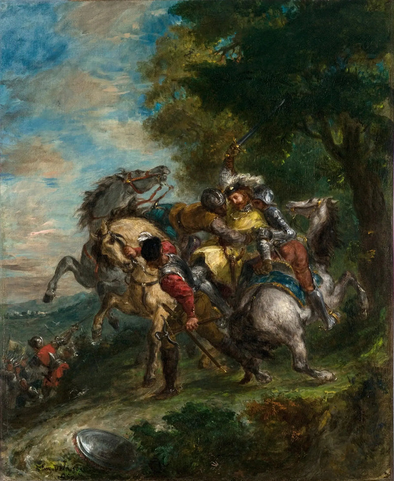 Weislingen ujęty przez ludzi Götza - Eugène Delacroix
