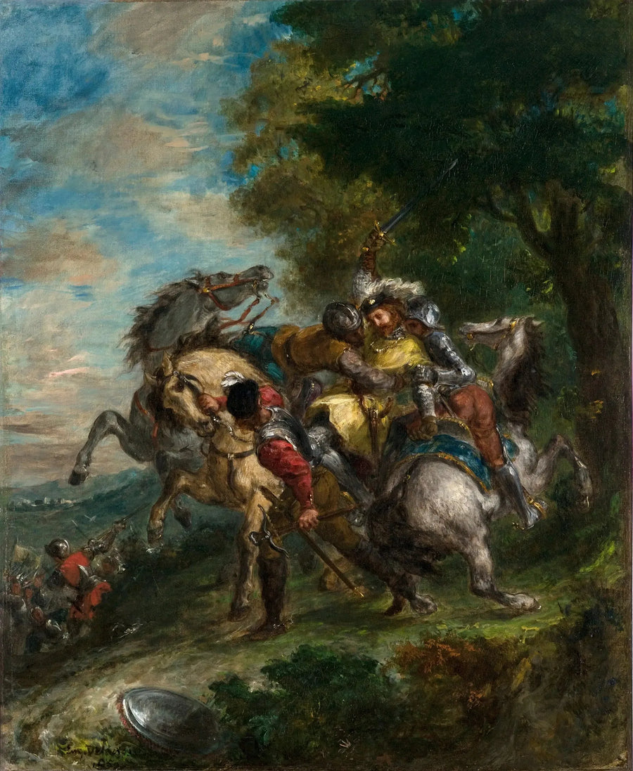 Weislingen ujęty przez ludzi Götza - Eugène Delacroix