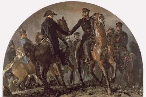 Wellington i Blücher podczas bitwy pod Waterloo - Adolph von Menzel