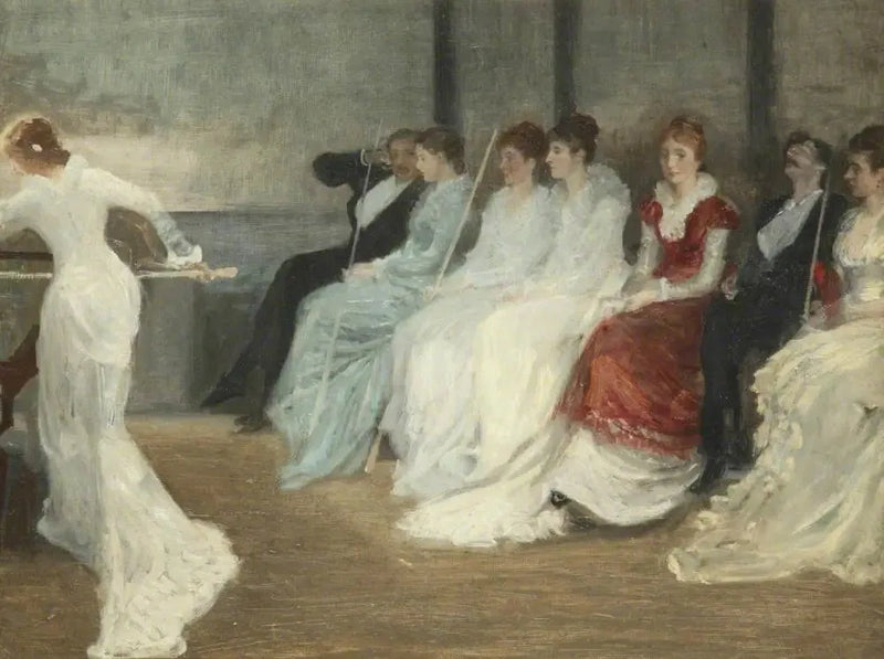 Whistler i rodzina Leyland w pokoju bilardowym, Speke Hall - James Abbott McNeill Whistler
