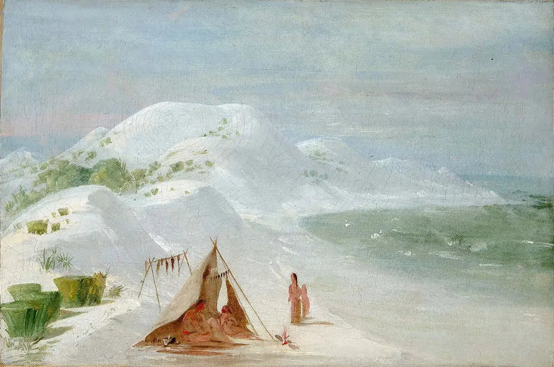 Białe klify piaszczyste, na wyspie Santa Rosa, niedaleko Pensacola - George Catlin