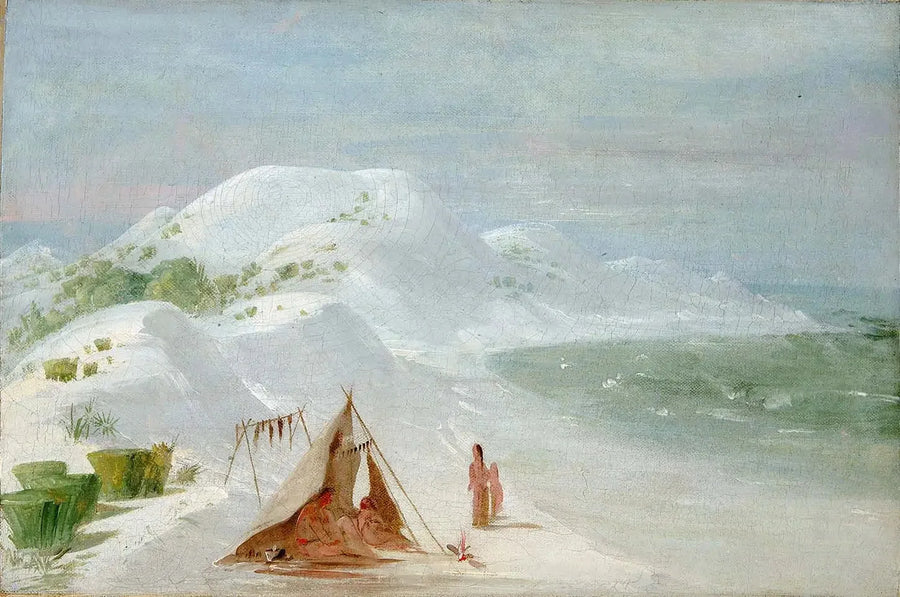 Białe klify piaszczyste, na wyspie Santa Rosa, niedaleko Pensacola - George Catlin