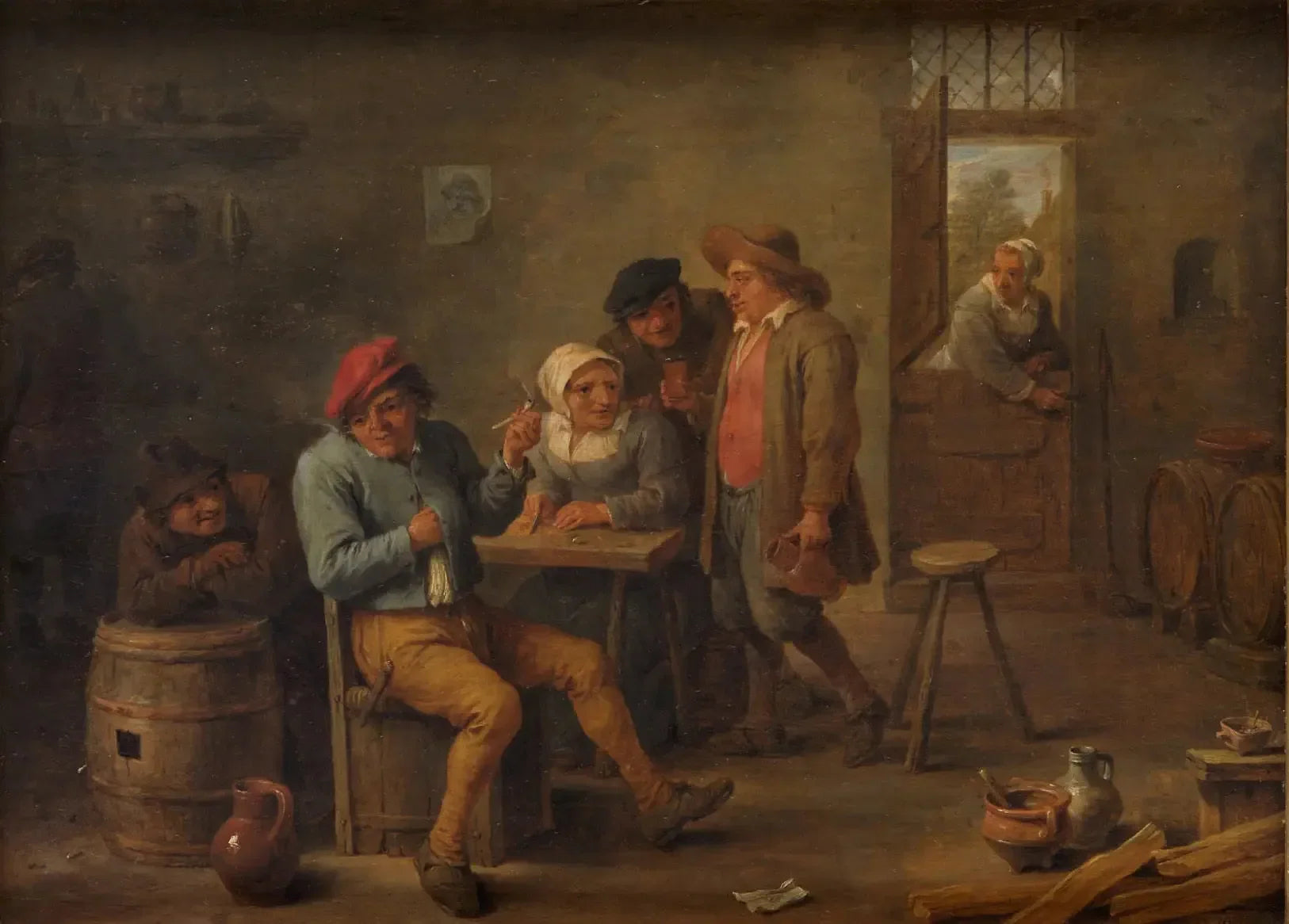Wirtshausszene - David Teniers le Jeune image 1 tableau peint à l’huile sur toile