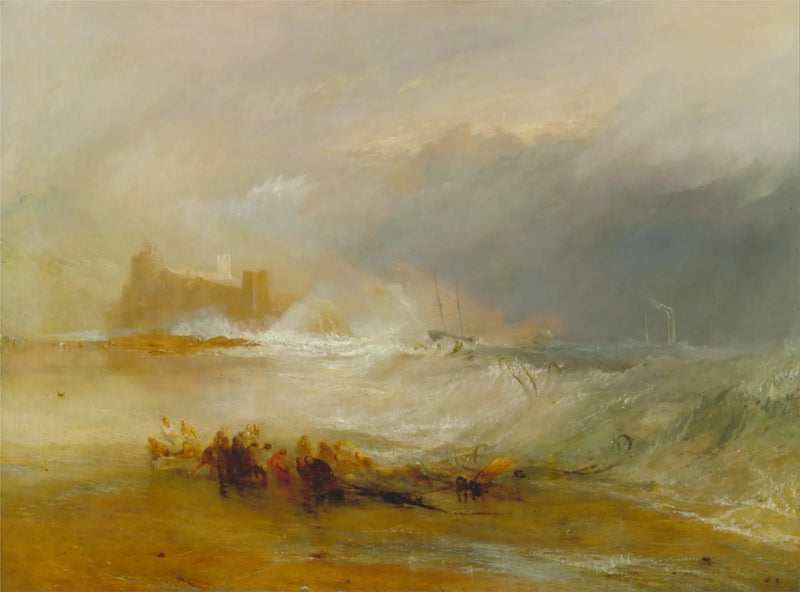 Złomiarze -- Wybrzeże Northumberland, z parowcem pomagającym statkowi u wybrzeża - J. M. W. Turner