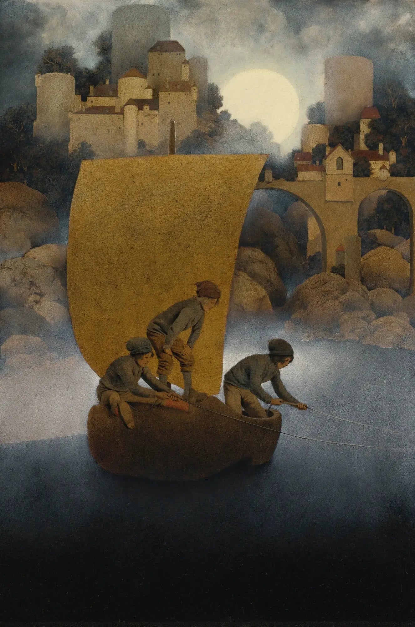 Wynken Blynken et Nod - Maxfield Parrish - Alpha Reproduction
