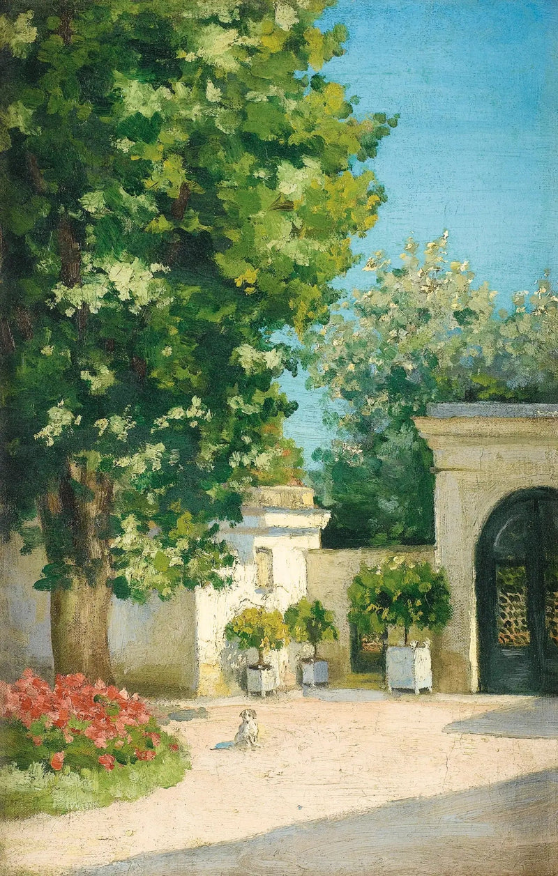 Yerrès. Z eksedry, portyk rodzinnego domu - Gustave Caillebotte