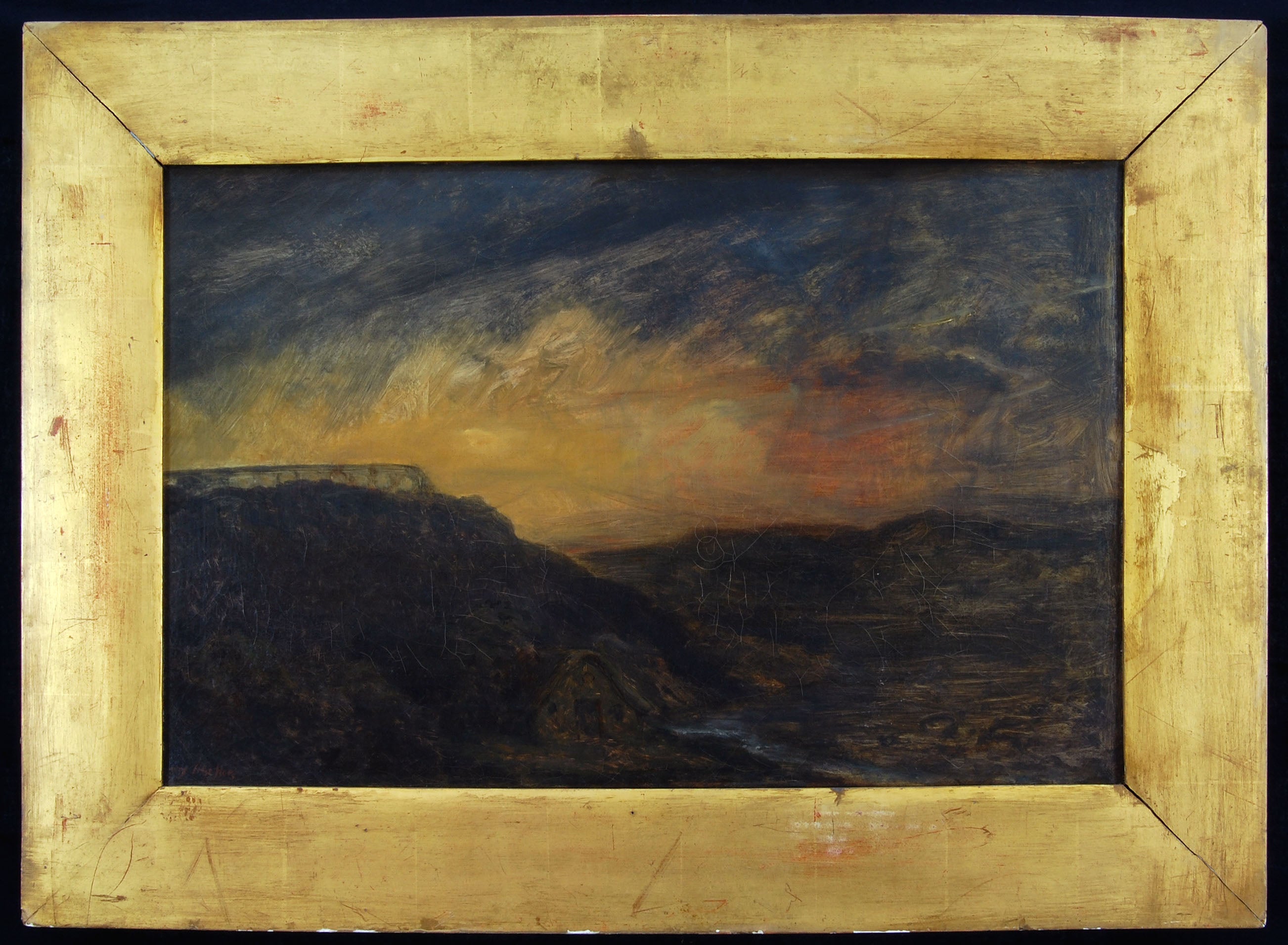 Zonsondergang in de omgeving van Reuil - Ary Scheffer image 1 copie peinte à la main à l’huile